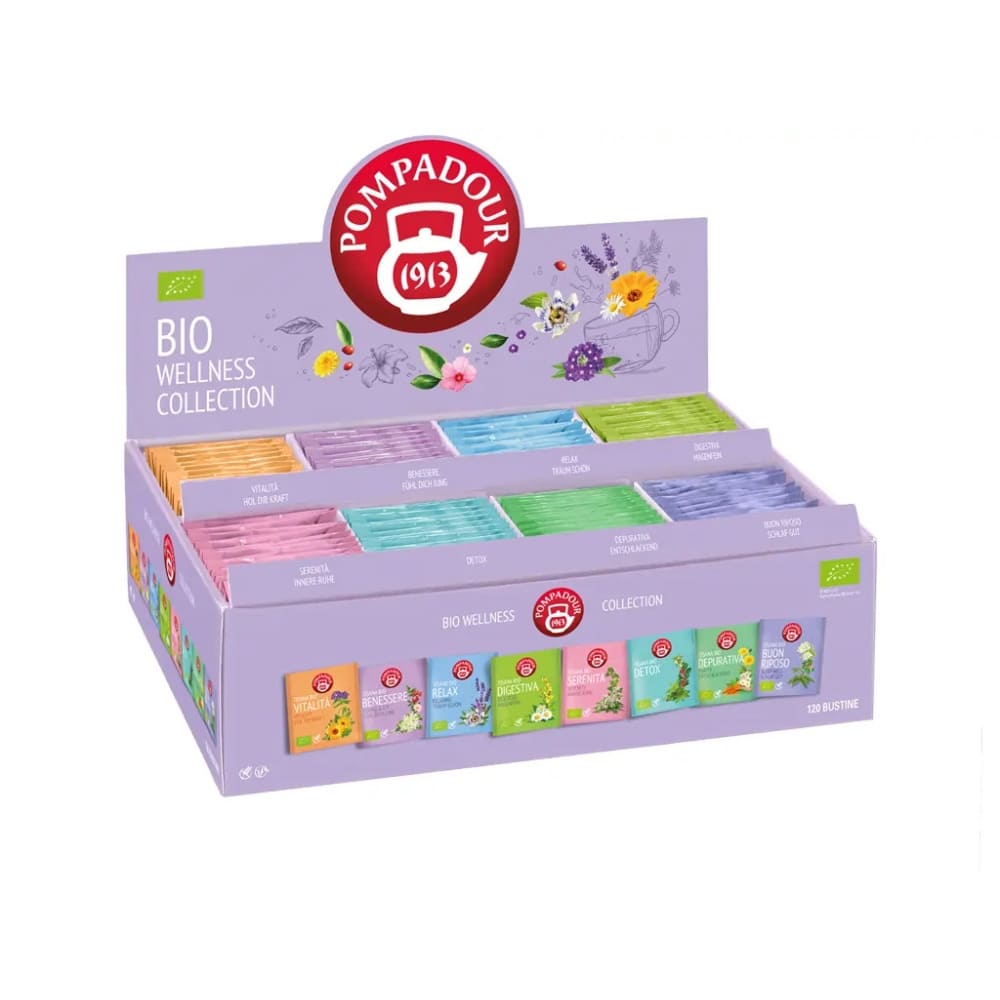 Cofanetto BIO Wellness Box Pompadour Cofanetto di Tisane Biologiche 120 Filtri