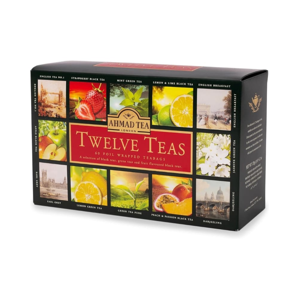 Cofanetto Ahmad Tea Twelve Selection - Tè Nero, Verde o alla frutta Confezione da 60 filtri