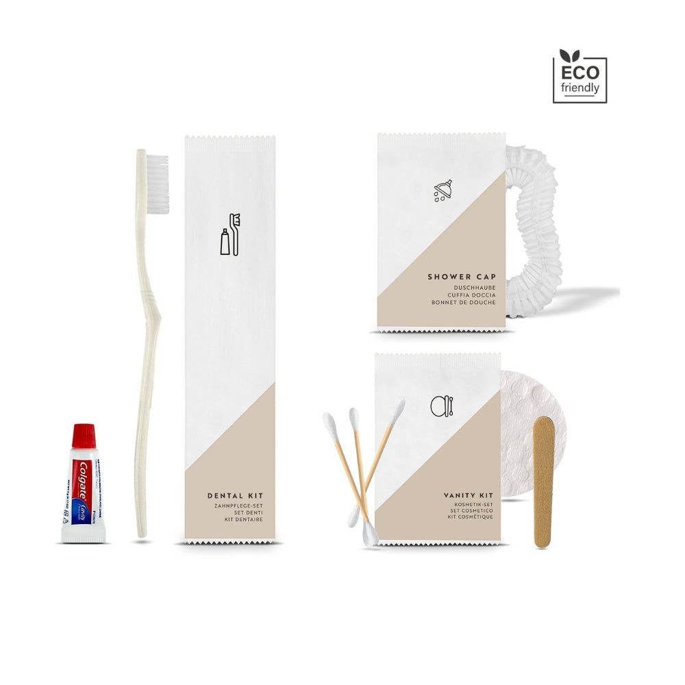 Hotel Amenities Courtesy Kit in White Eco Box