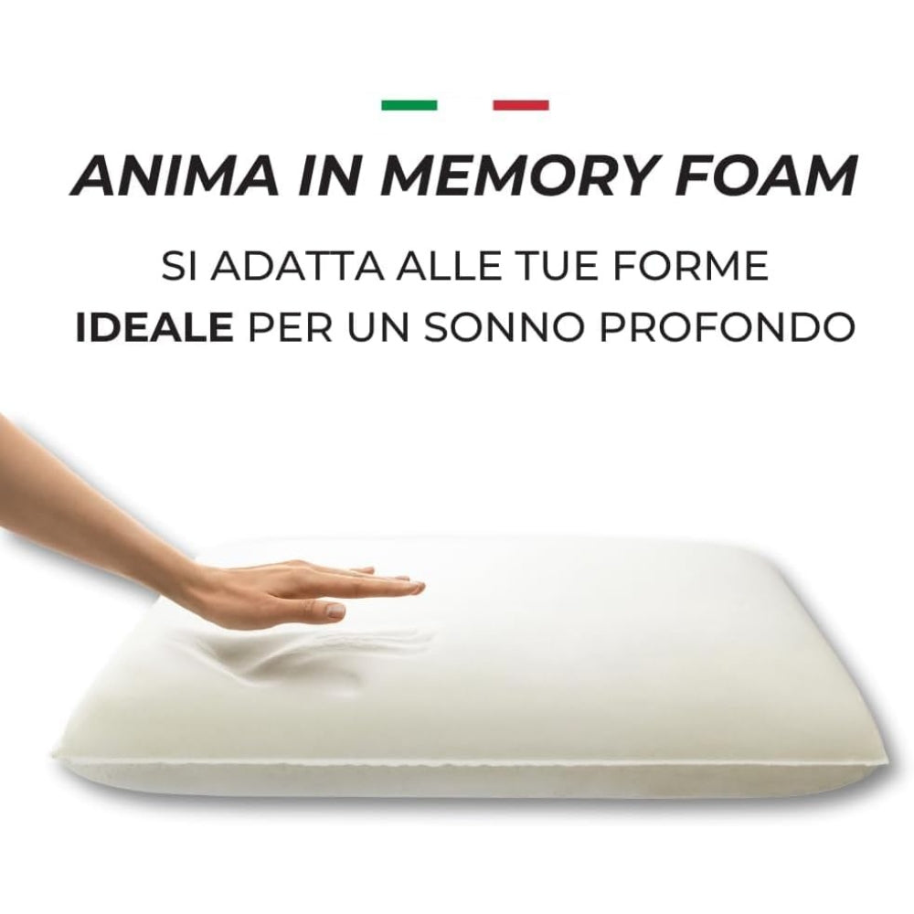 Cuscino Guanciale in Memory Foam 45 x 70 cm Made in Italy