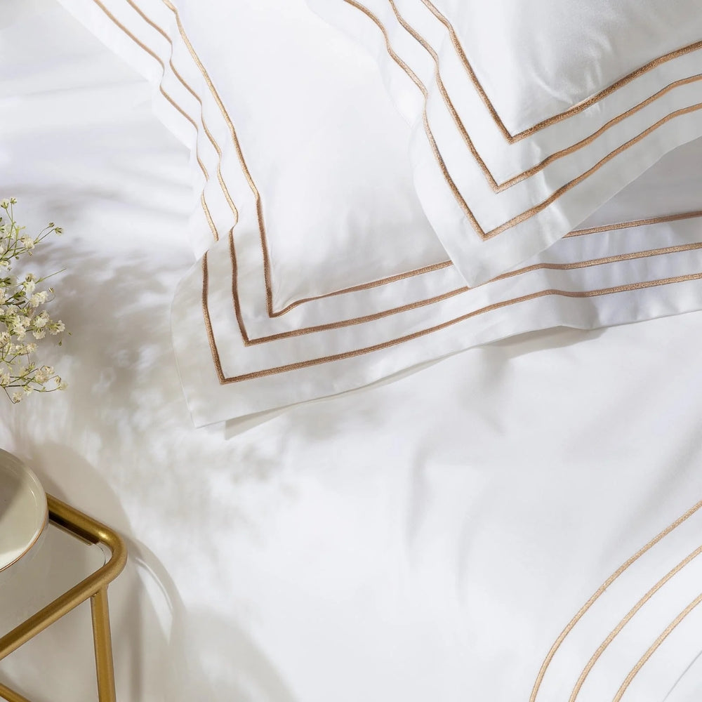 Caleffi Completo Lenzuola Matrimoniale in Raso di cotone Melodie Dreaming Tinta Unita