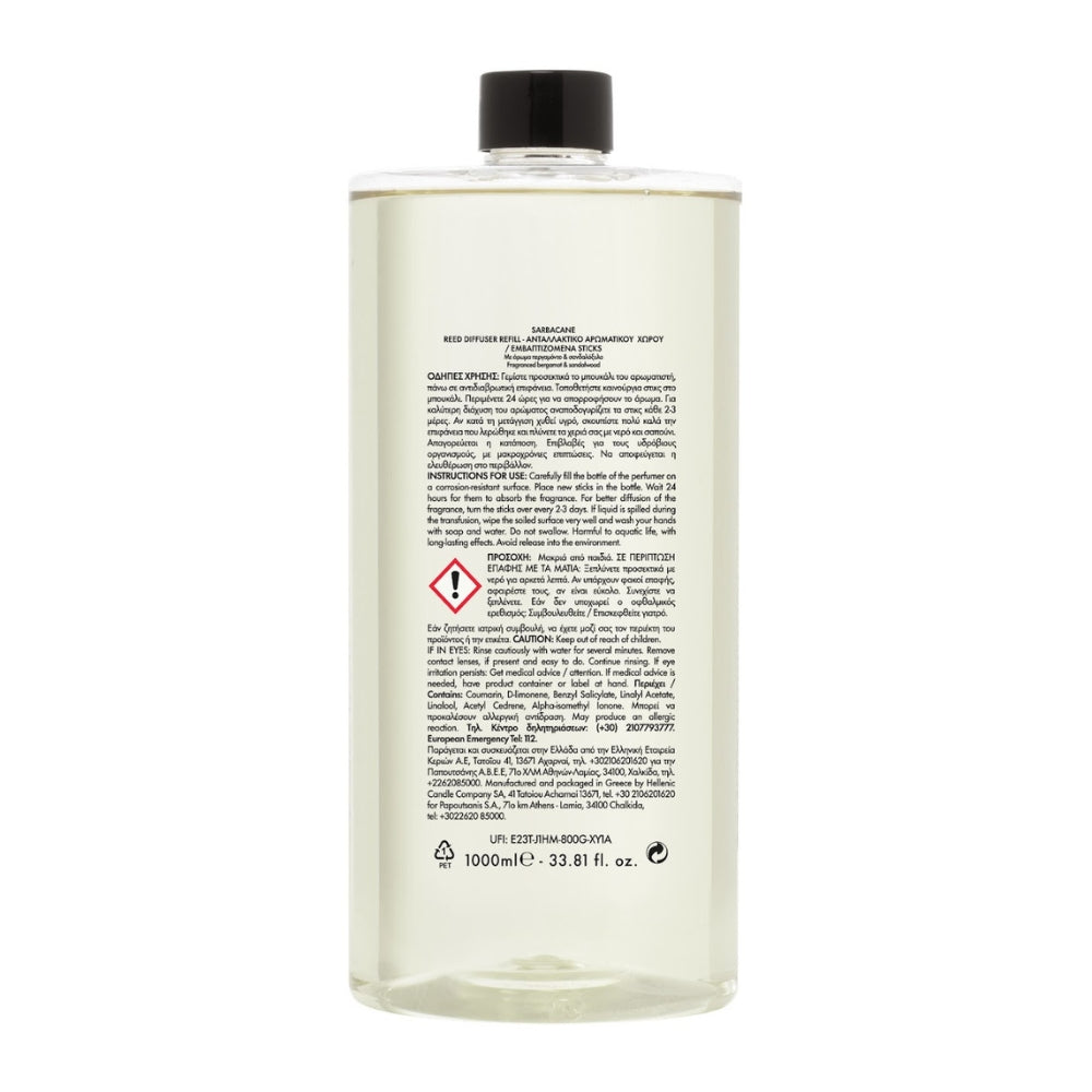 Ricarica Diffusore Sarbacane Premium Sandalo e Bergamotto 1 Litro