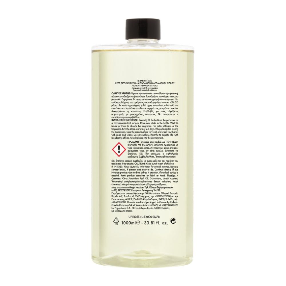 Ricarica Diffusore Le Jardin Med Mandarino e Frutti Rossi 1 Litro
