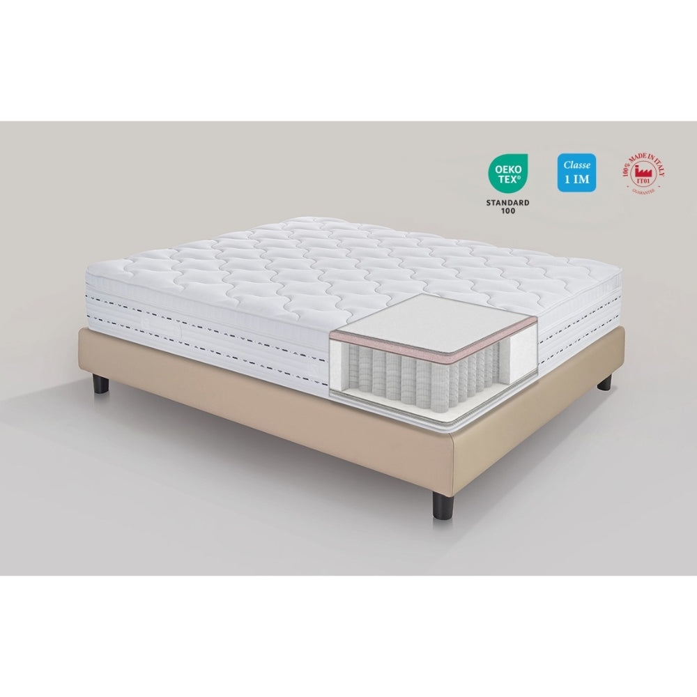 Magniflex Materasso Hotel Versilia ignifugo con Molle Insacchettate + MagniFoam e No Flip System Made in Italy (H 22 o 24 cm)