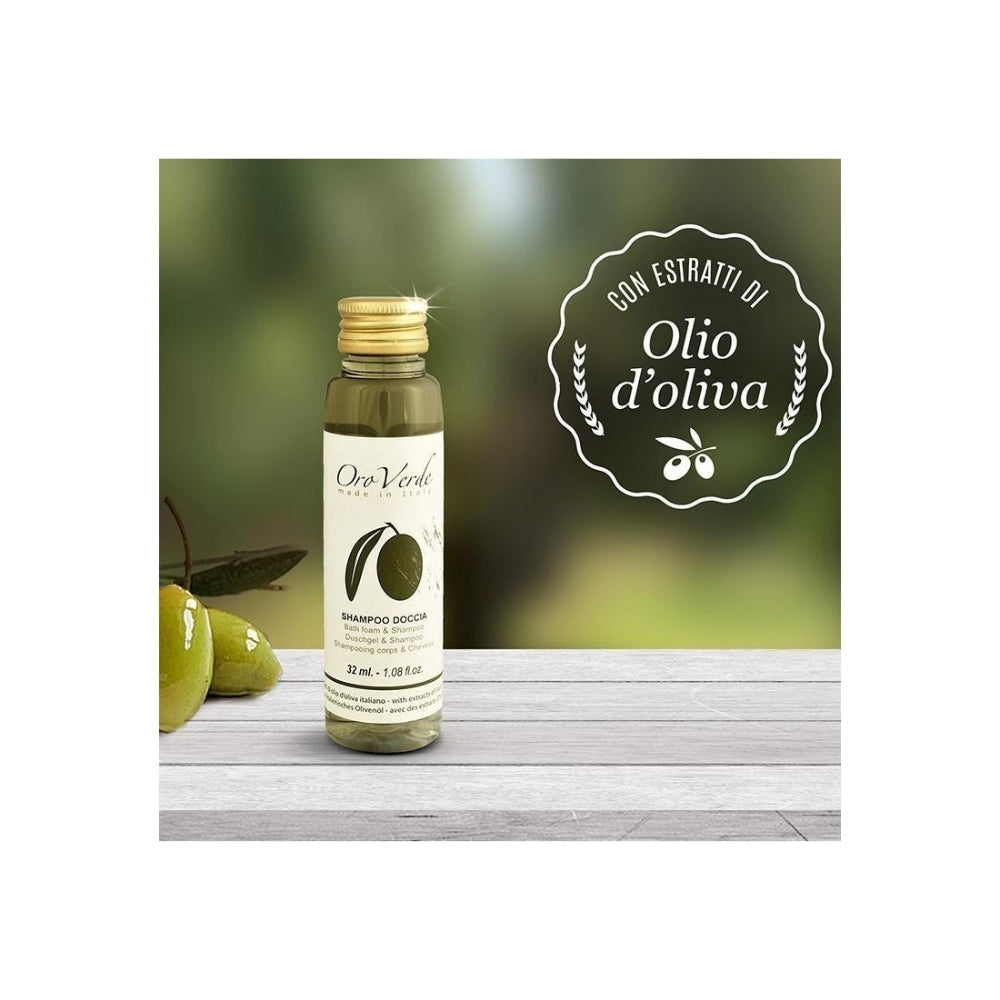 Set Cortesia Hotel Lusso Oroverde con Shampoo Doccia 2 in 1 e Igiene Intima Made in Italy