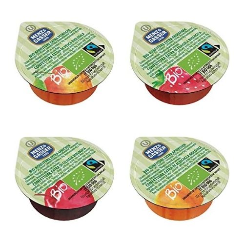 Assortimento 100 Marmellate Monoporzione BIO Menz&Gasser 4 Gusti