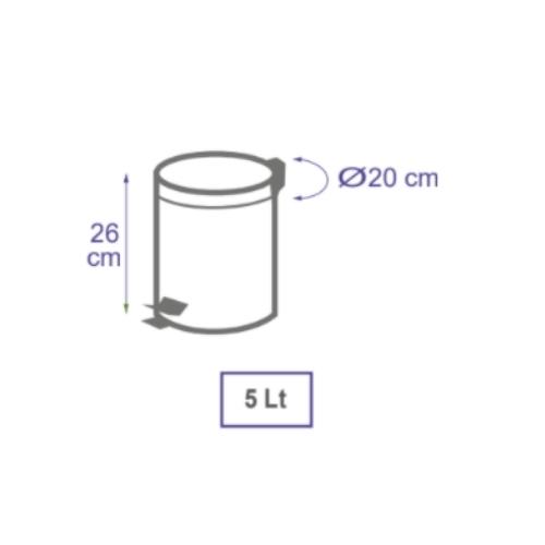 Cestino pattumiera in acciaio 5 L