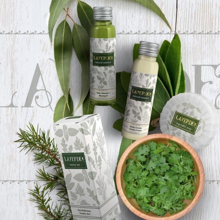 Kit Cortesia Hotel Lusso Laverde Premium con Estratti di Erbe