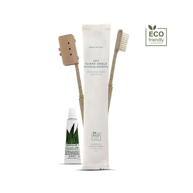 Set Denti Kit Igiene Orale Hotel Biodegradabile Eco-friendly Made in Italy