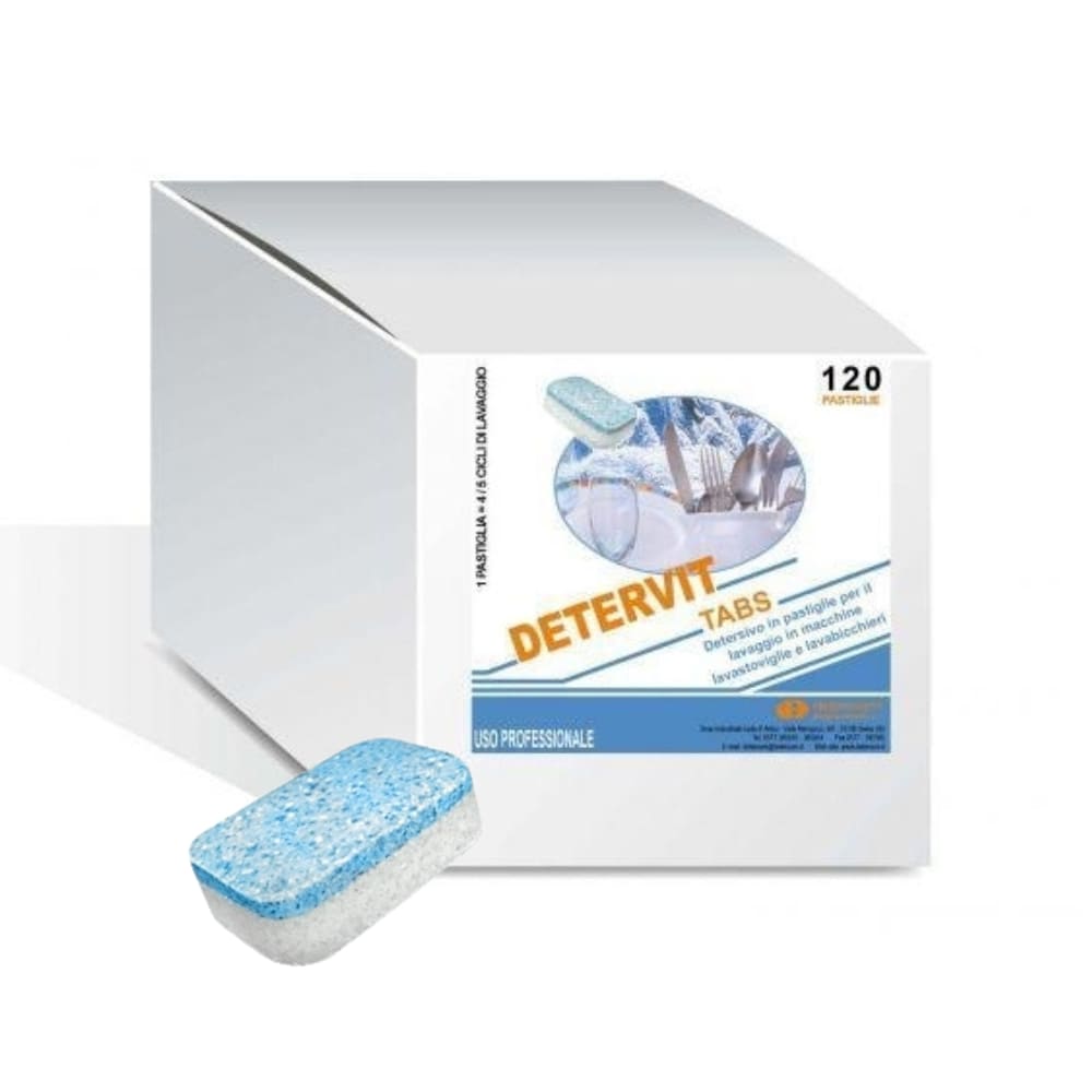 Pastiglie Tabs Lavastoviglie confezionate singolarmente in bustina multilingua