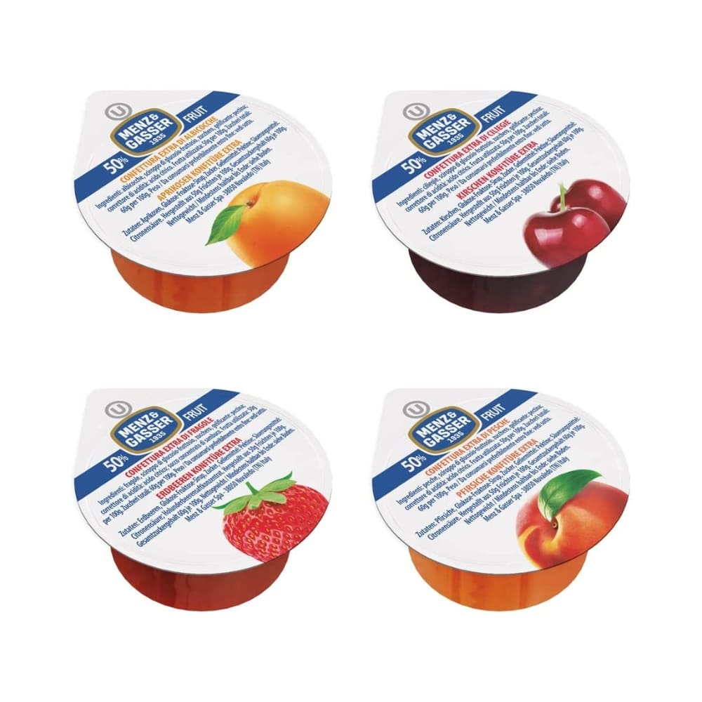 Assortimento Confettura Extra Monoporzione Menz&Gasser 100 pezzi 4 Gusti