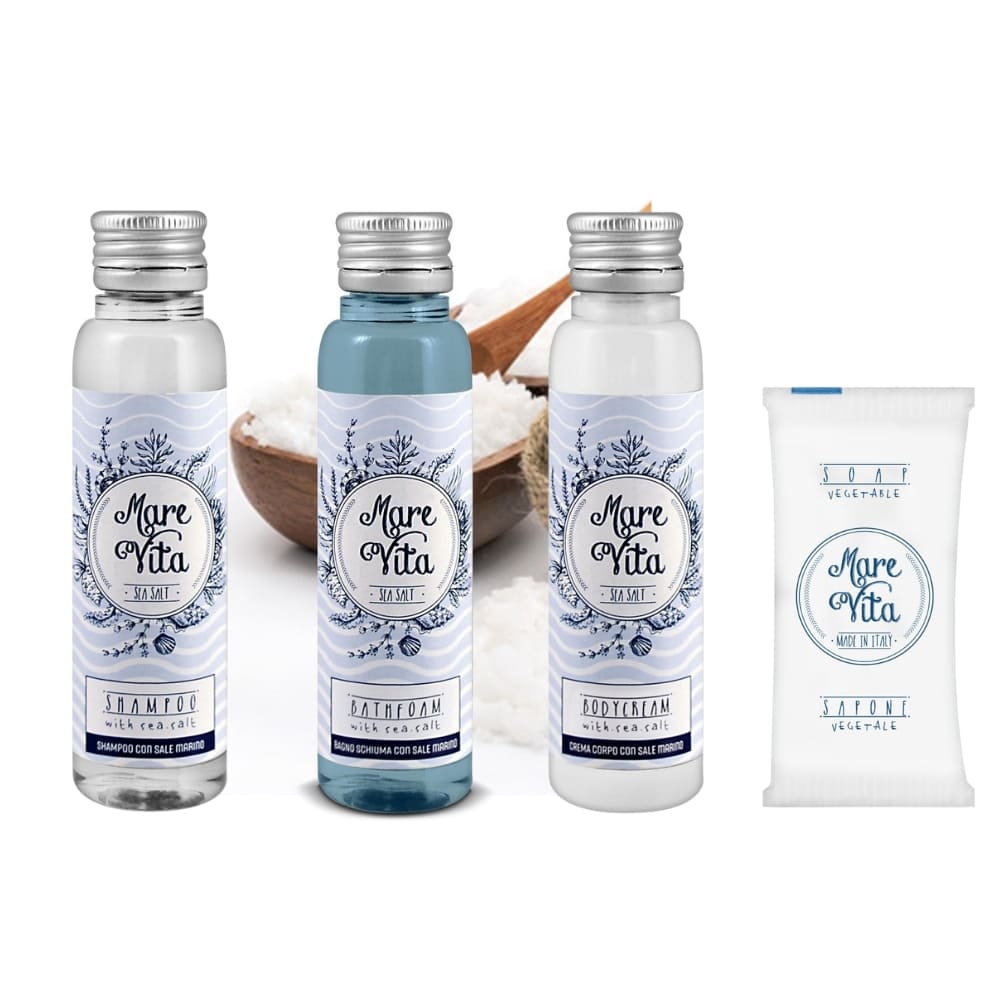 Kit Cortesia Marevita confezionato con sacchettino in organza blu