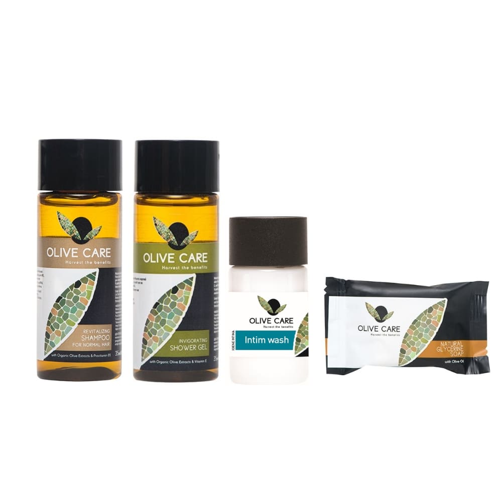 Set Cortesia Olive Care Monodose B&B e Hotel con detergente intimo