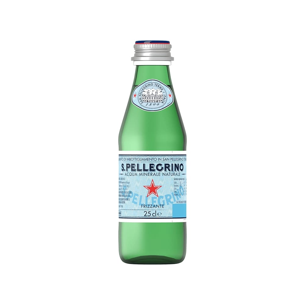 San Pellegrino Sparkling Water 25 cl in glass Minibar Hotel and B&B Pack of 24