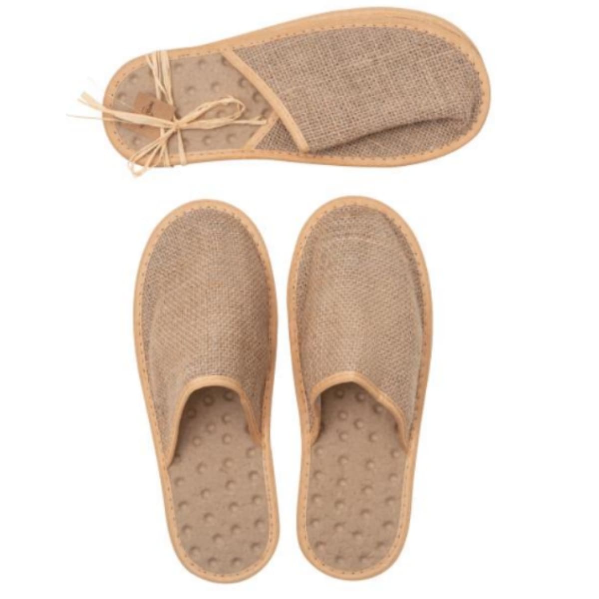 Pantofole per ospiti in Juta naturale con suola impermeabile