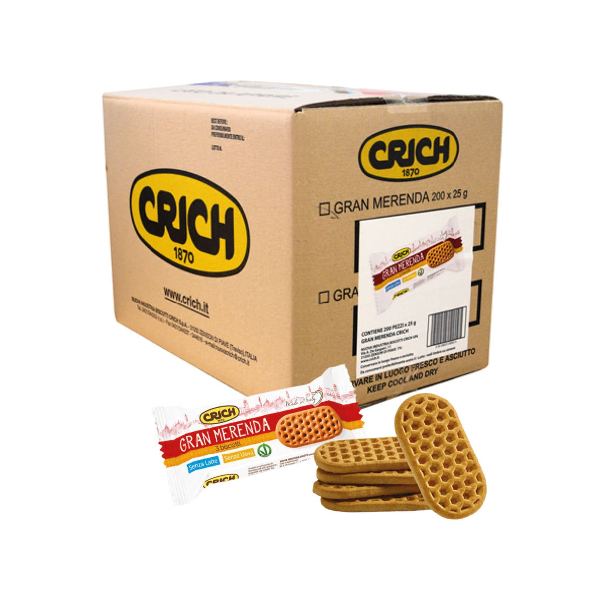 Biscotti Gran Merenda Crich Monoporzione Hotel 200 x 25 gr Vegan