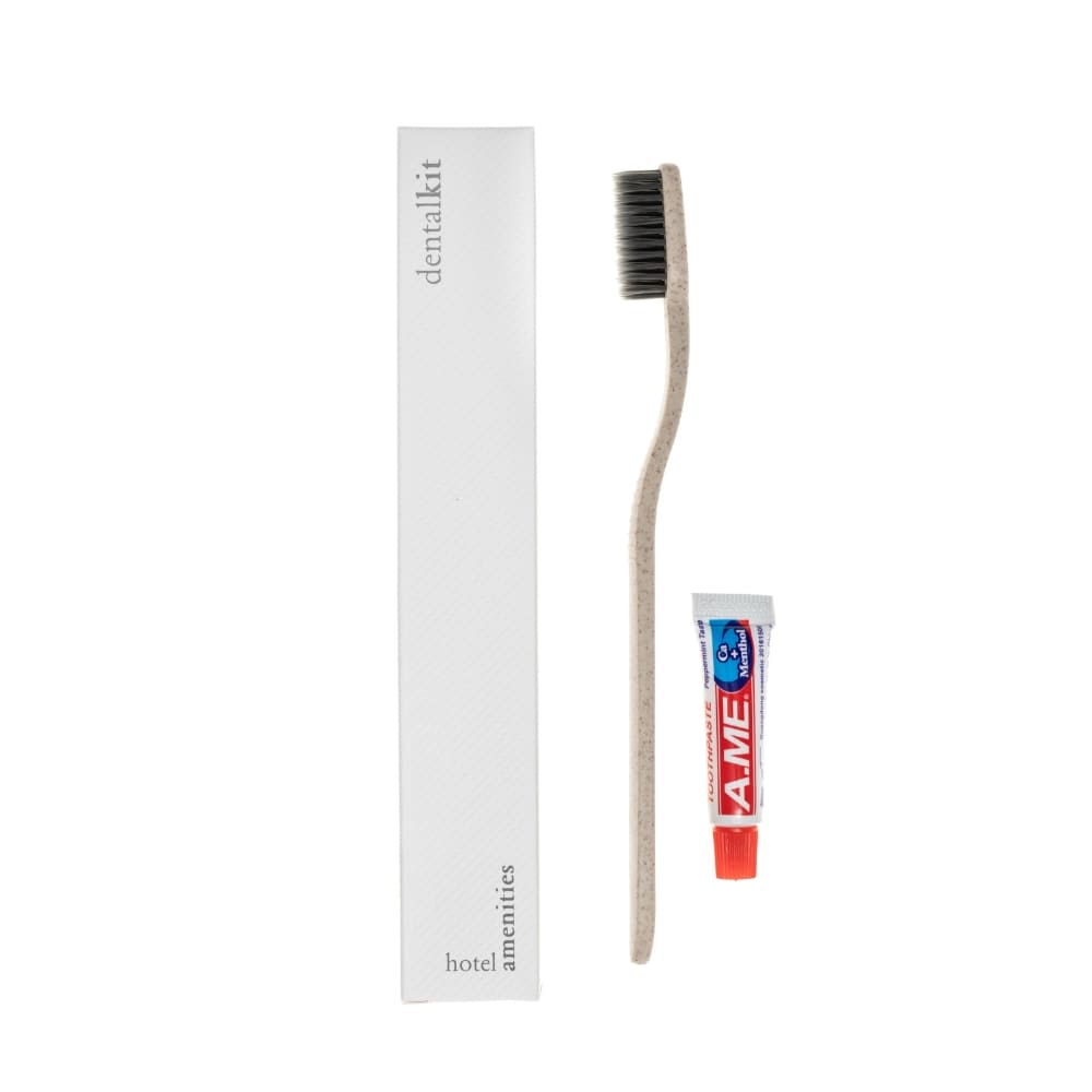 Set igiene orale Dental Kit Hotel Amenities in elegante eco box bianca
