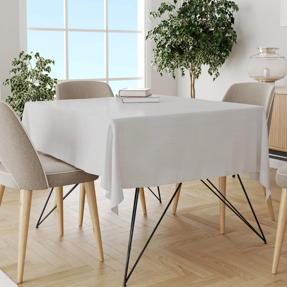 Deva Stain Resistant Tablecloth 6 or 12 Seater White