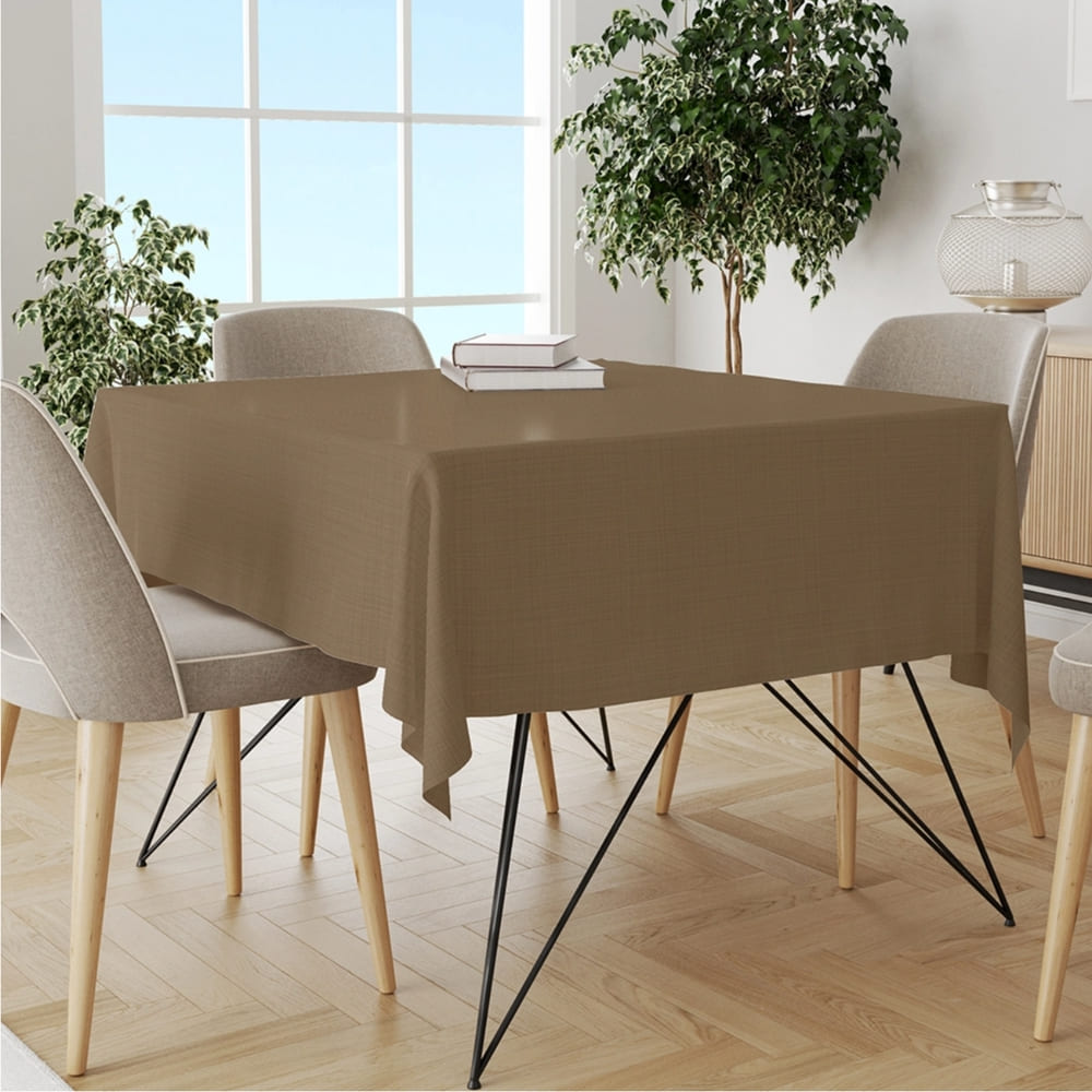 Stain-resistant tablecloth Deva 6 or 12 places Dove Grey