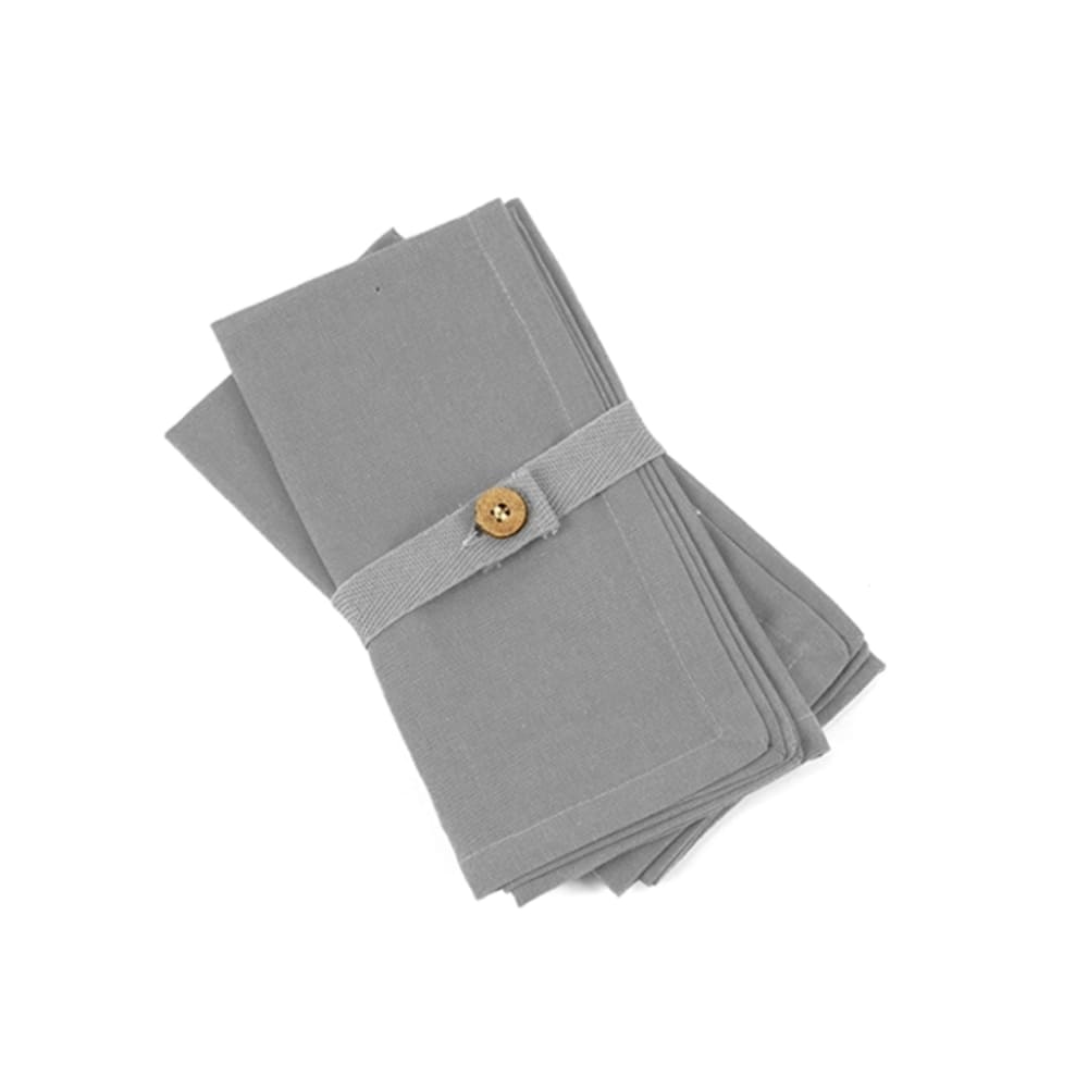 Set of 2 plain pure cotton napkins Grey