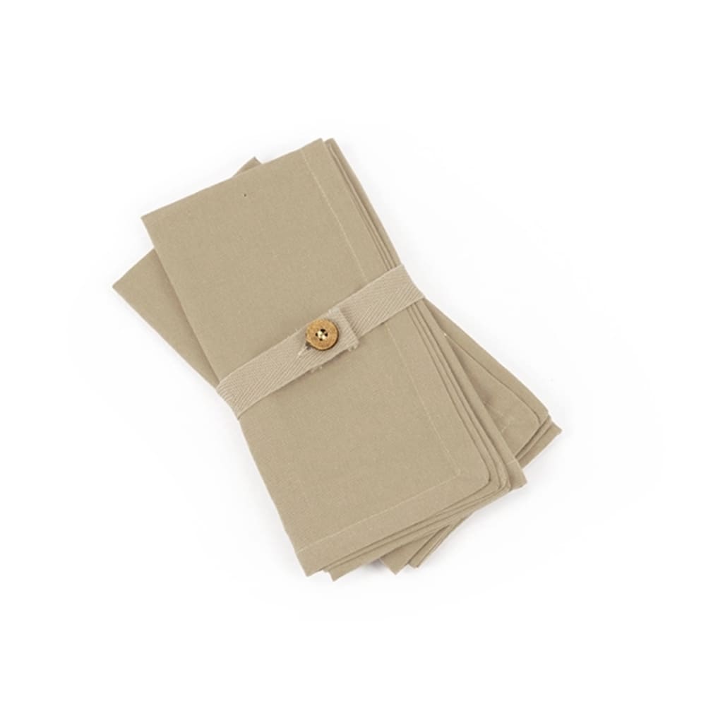 Set of 2 plain pure cotton napkins Beige