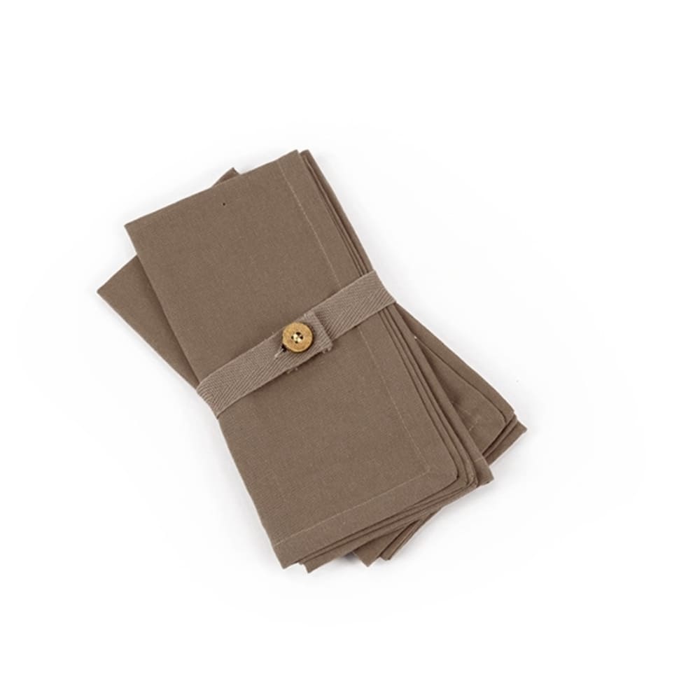 Set of 2 pure cotton napkins in solid color Dove Grey