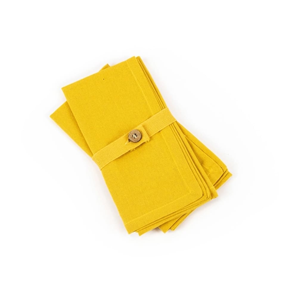 Set of 2 plain pure cotton napkins Yellow