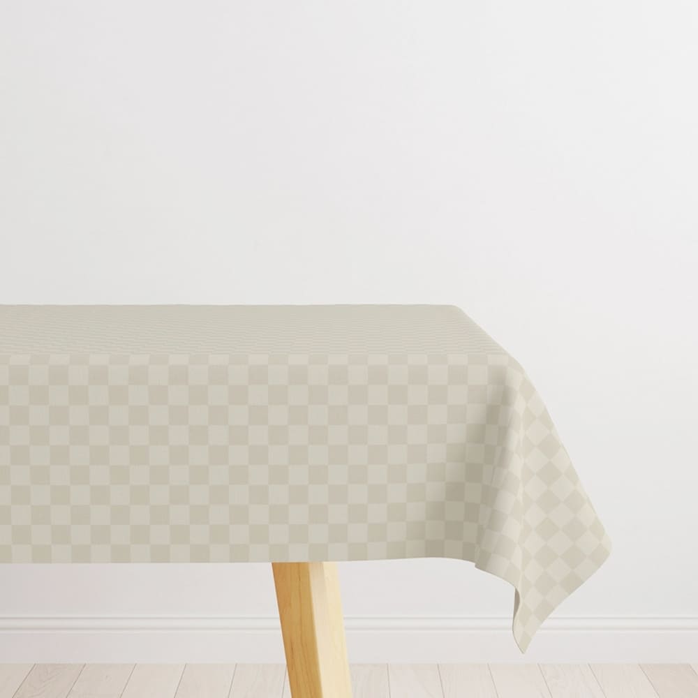 Stain-resistant tablecloth Square 4 places Cream