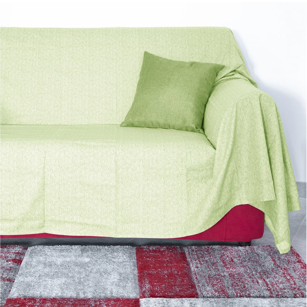 Copritutto Jasmine Matrimoniale 250 x 250 cm in puro cotone effetto melange Verde