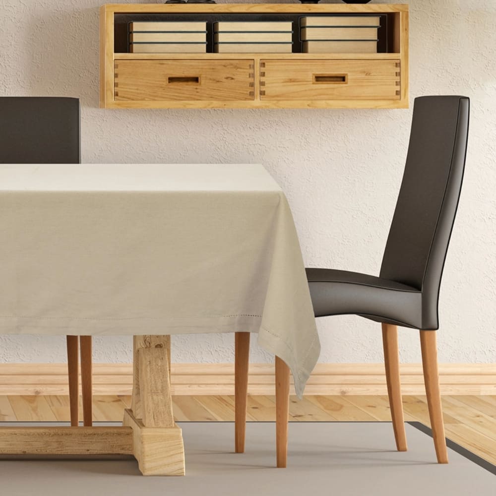 Tovaglia in puro cotone Beige da 4, 6, 12 o 16 posti