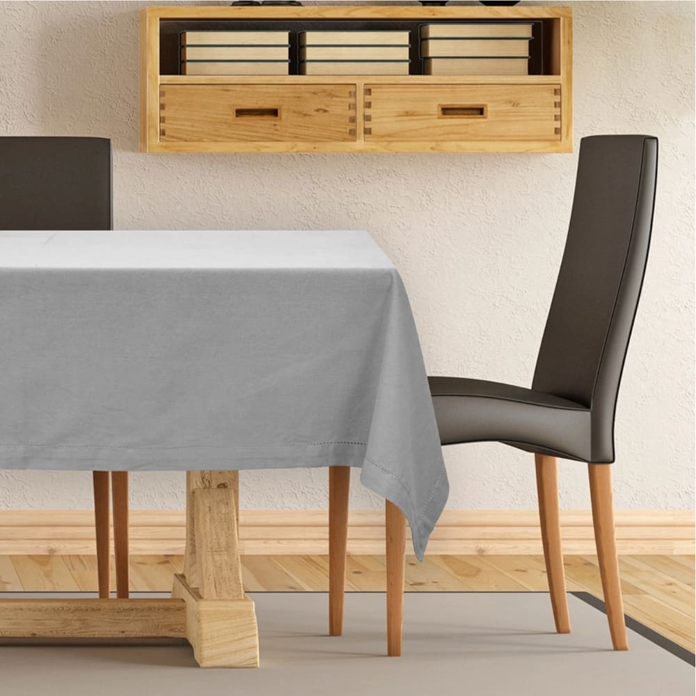Tovaglia in puro cotone Grigio da 4, 6, 12 o 16 posti