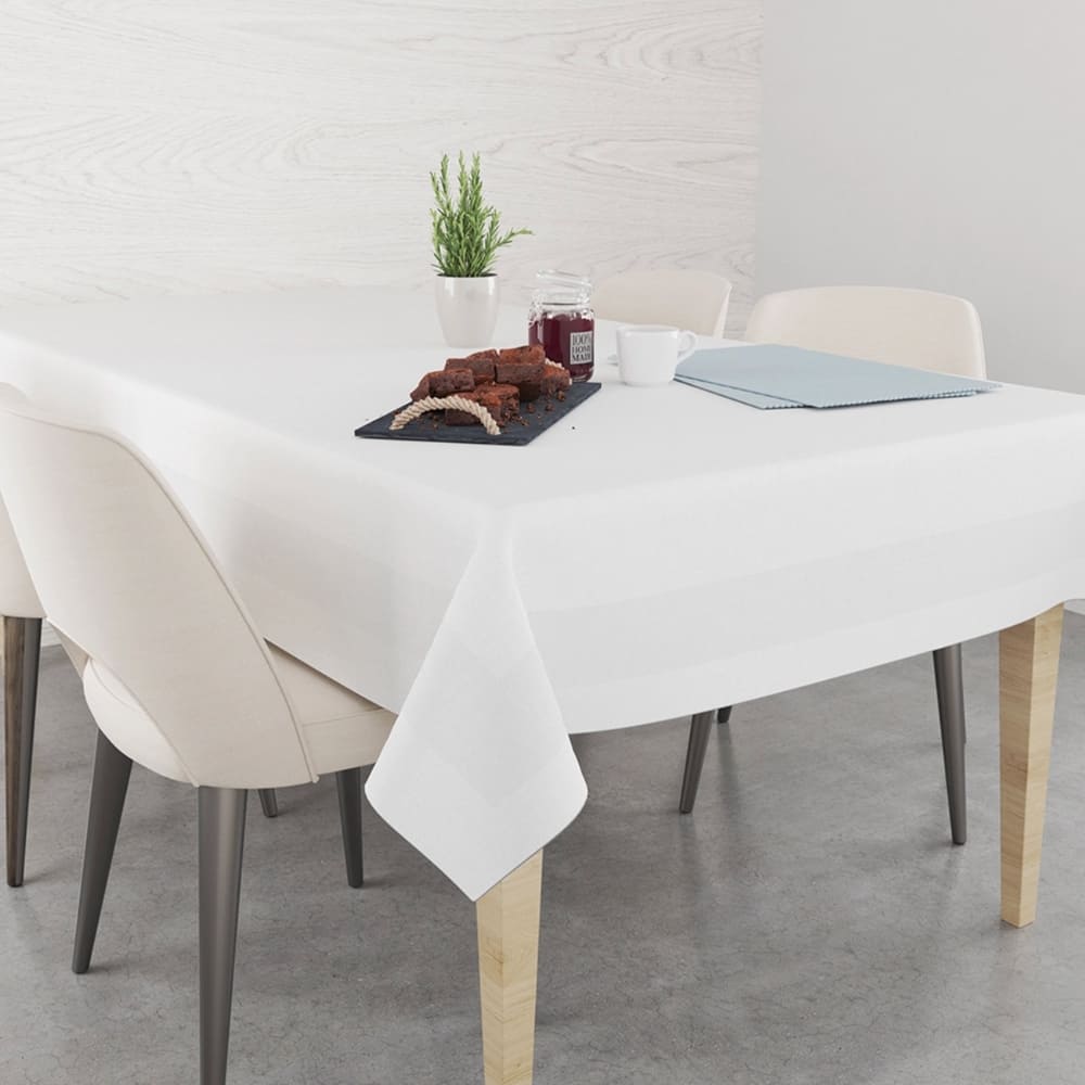 Tovaglia Fascia raso Quadrata in puro cotone Bianco