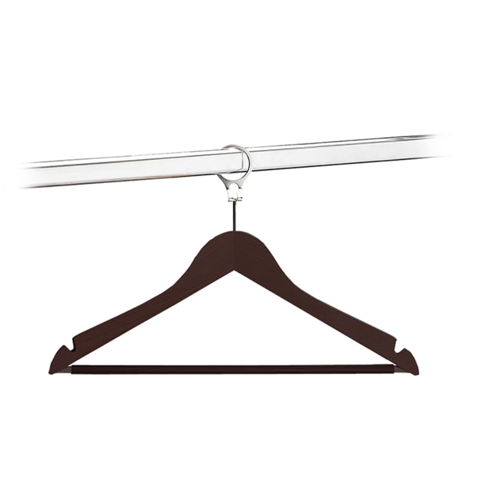 Set da 48 Grucce appendiabiti con anello antifurto Ebano