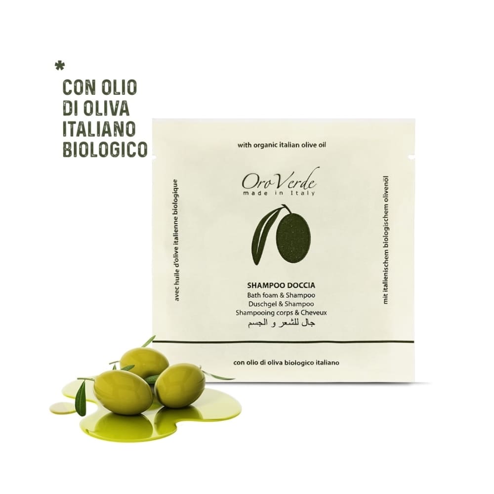 Oroverde courtesy set in paper bag Shampoo Shower and Soap Made in Italy