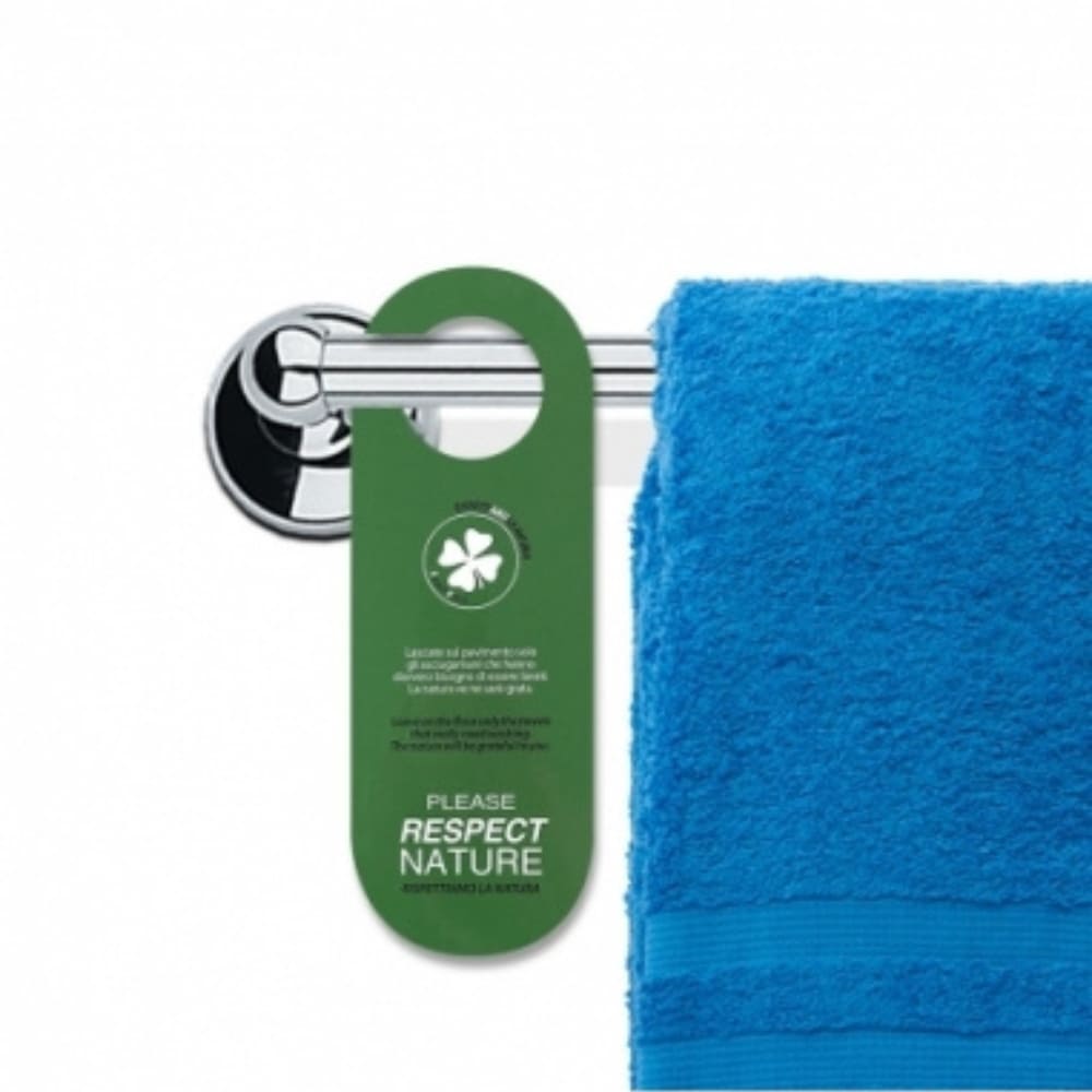 Hotel Bathroom Ecology Sign Italian and English