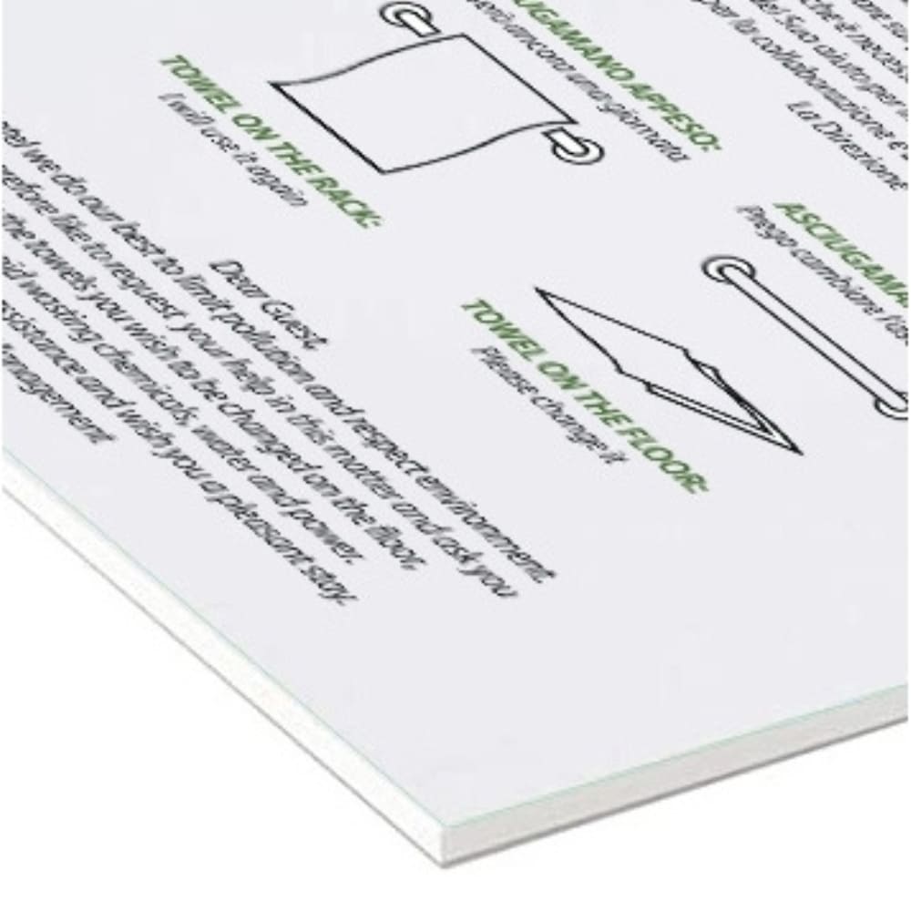 Ecology plaque in forex bathroom Hotel Italian and English