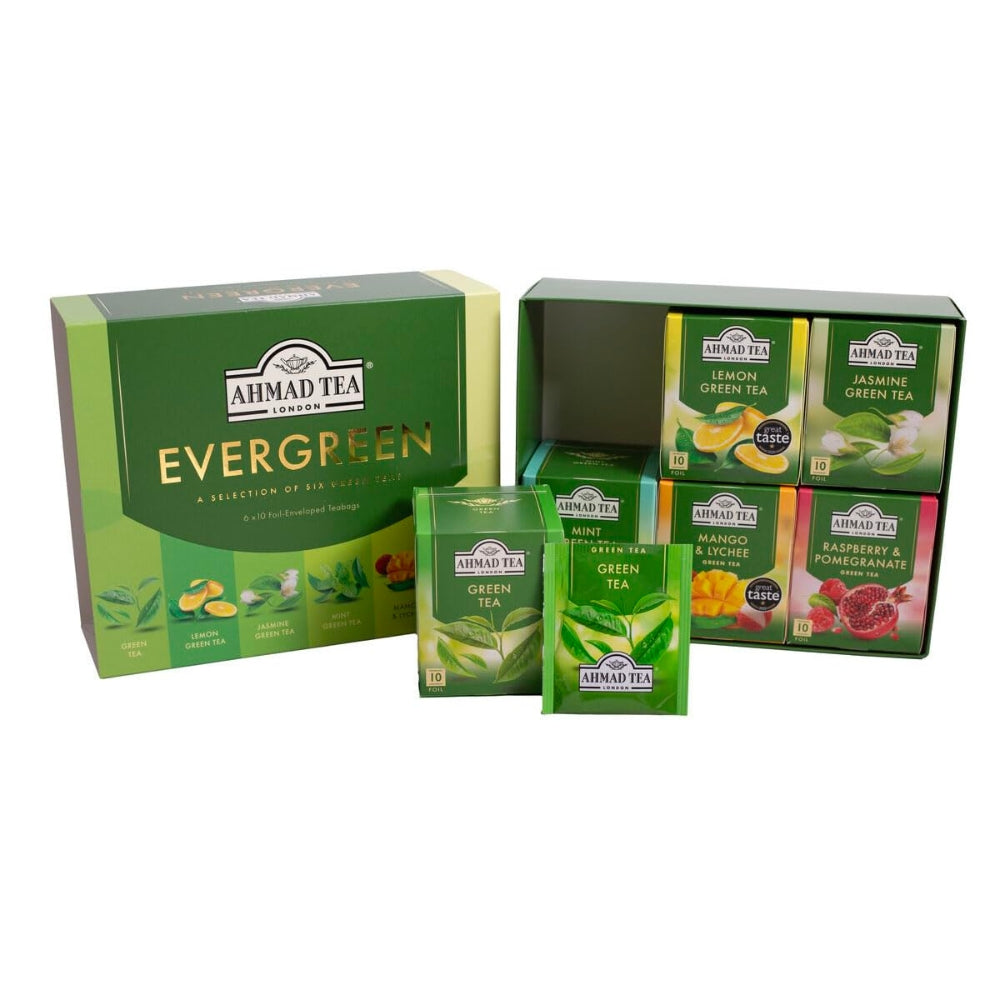 Cofanetto Ahmad Tea Evergreen Selection - Tè Verde in 6 gusti Confezione da 60 filtri