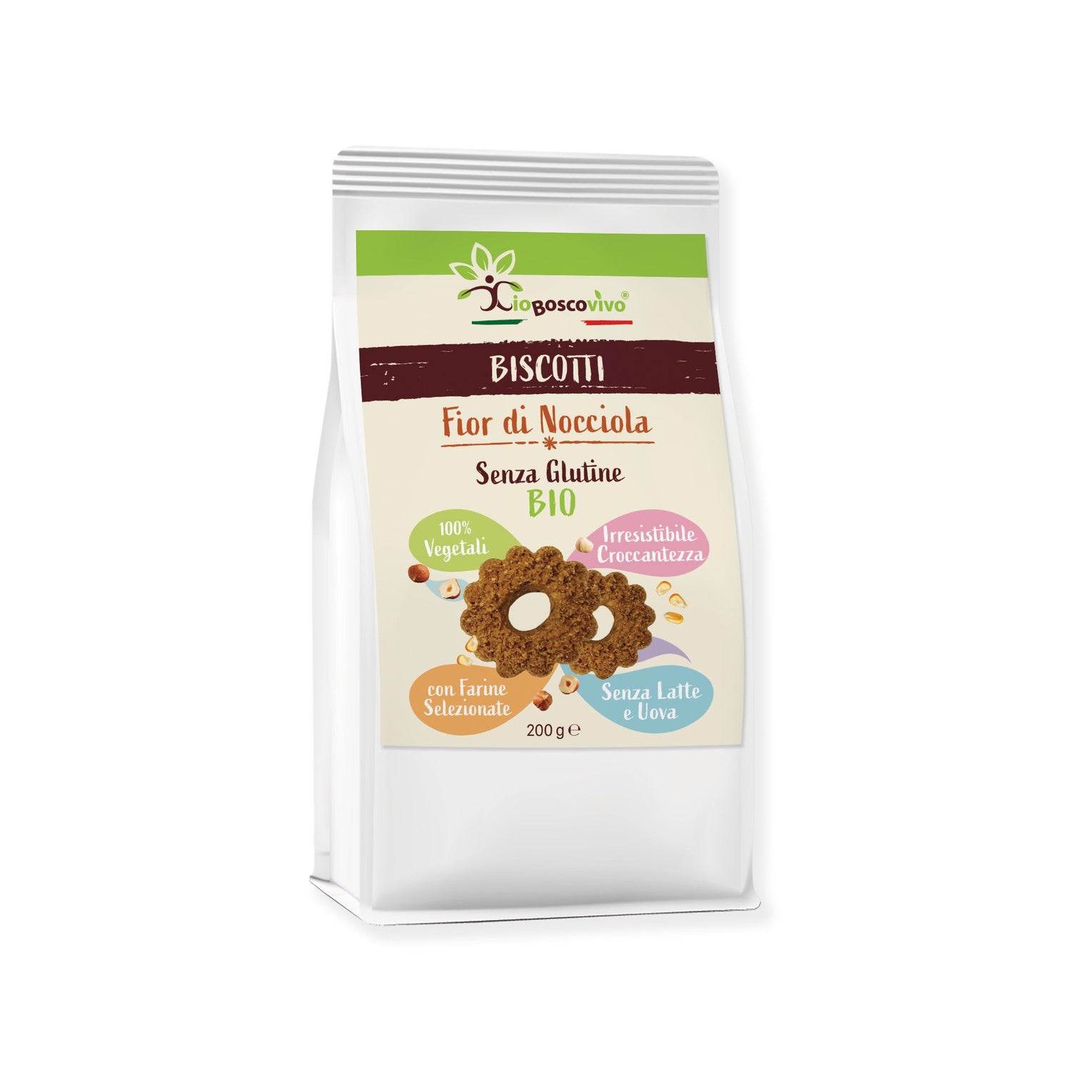 Biscotti Senza Glutine alle Nocciole e Farina di Ceci BIO 200g