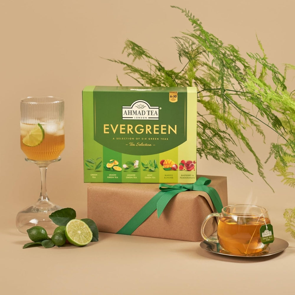 Cofanetto Ahmad Tea Evergreen Selection - Tè Verde in 6 gusti Confezione da 60 filtri