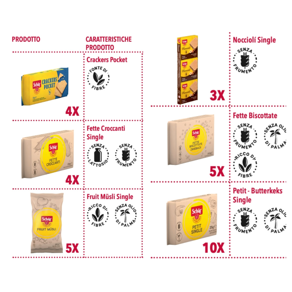 Breakfast Box Schär – Box Colazione Monoporzioni Senza Glutine Assortita