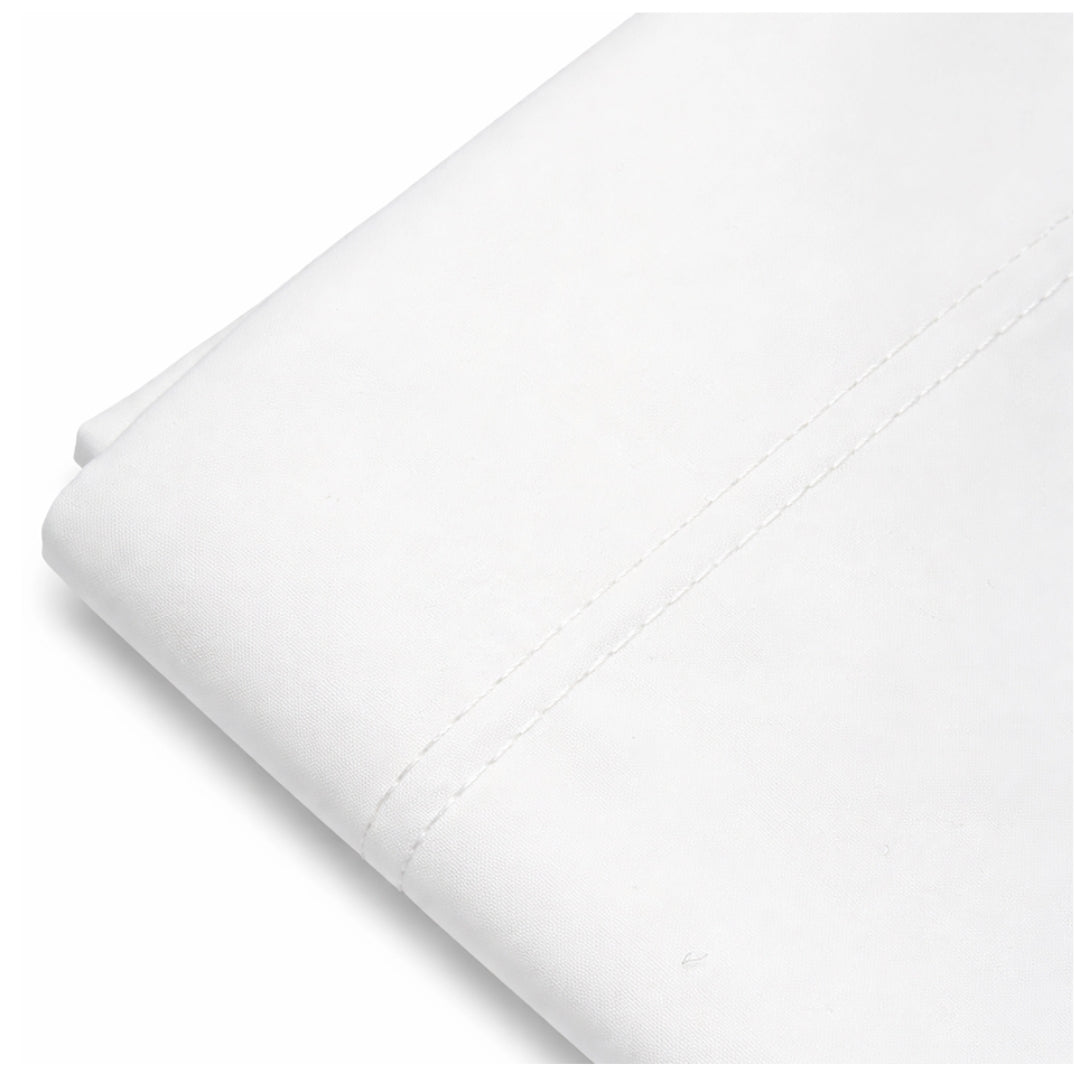 Completo Lenzuola Matrimoniale in percalle di cotone 200 TC Bianco Luxory Hotellerie - Made in Italy