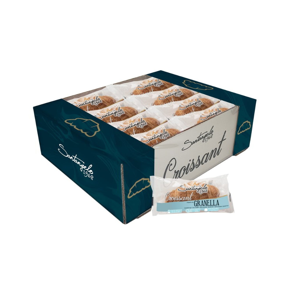 Croissant Classici con granella Santangelo colazione Hotel e B&B – Confezione da 16 Monoporzioni da 55 gr