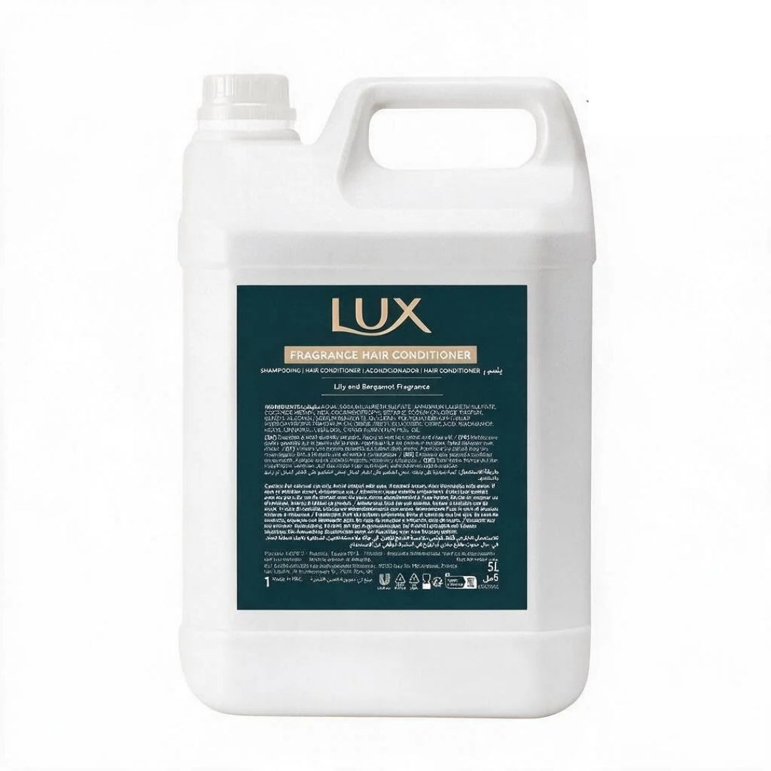Lux Professional - Tanica di Ricarica Dispenser Balsamo 5 Litri per Hotel e Ville di lusso - Confezione da 4 pezzi