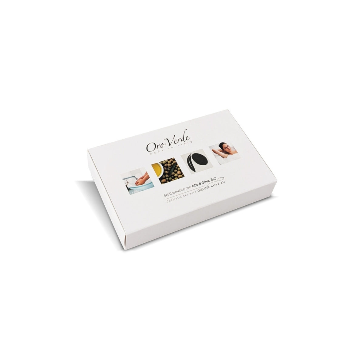 Set Cosmetico Mini OroVerde in Cofanetto - Welcome Kit di Benvenuto per Ospiti, Set Cortesia Hotel e B&B, Idea Regalo, Cosmetici con Olio di Oliva