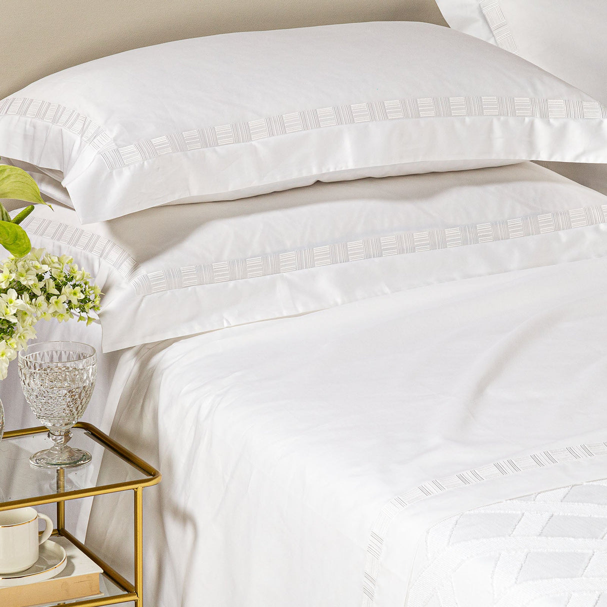 Caleffi Completo Matrimoniale in Raso di cotone Dama Dreaming