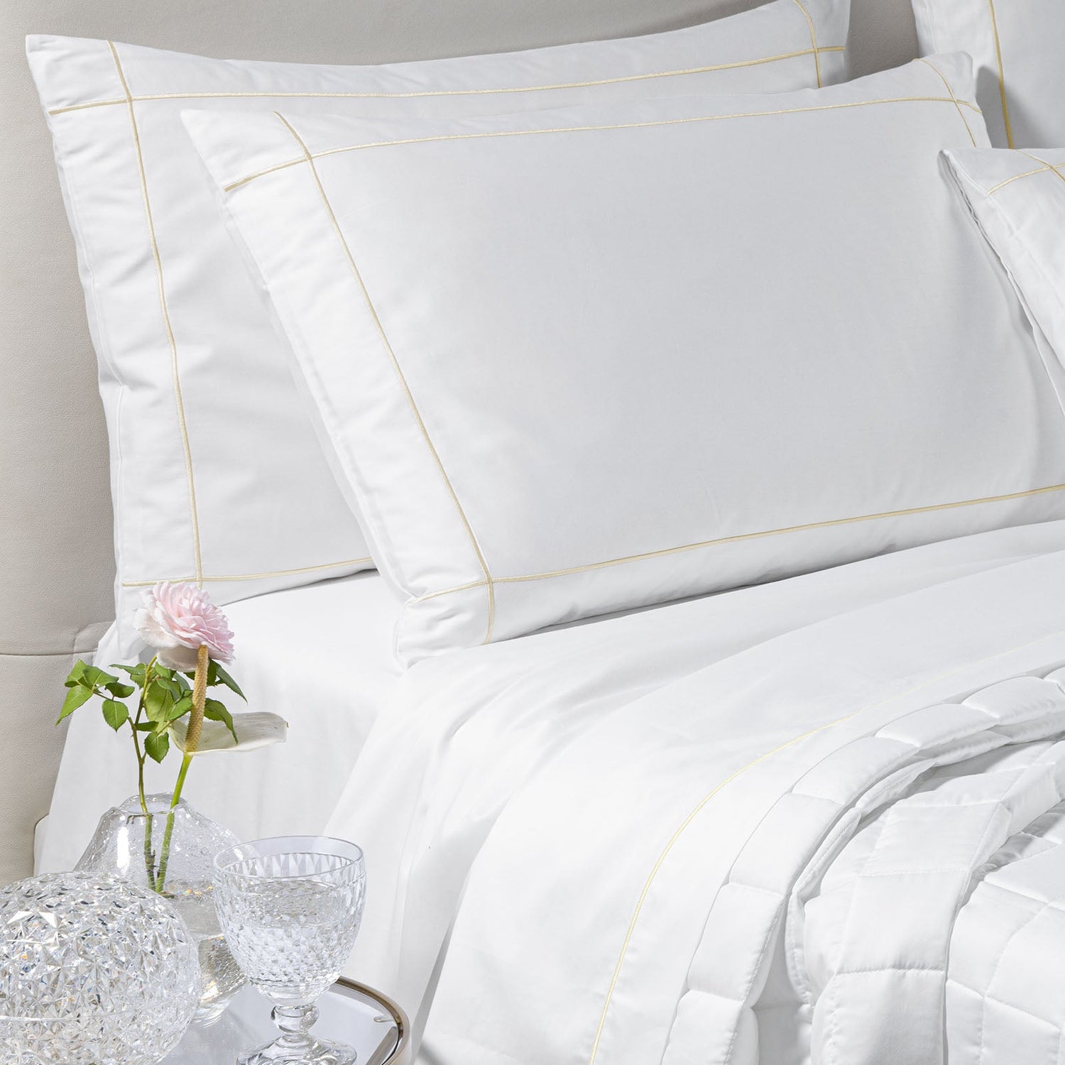 Caleffi Completo Lenzuola Matrimoniale in Raso di cotone Ducale Dreaming