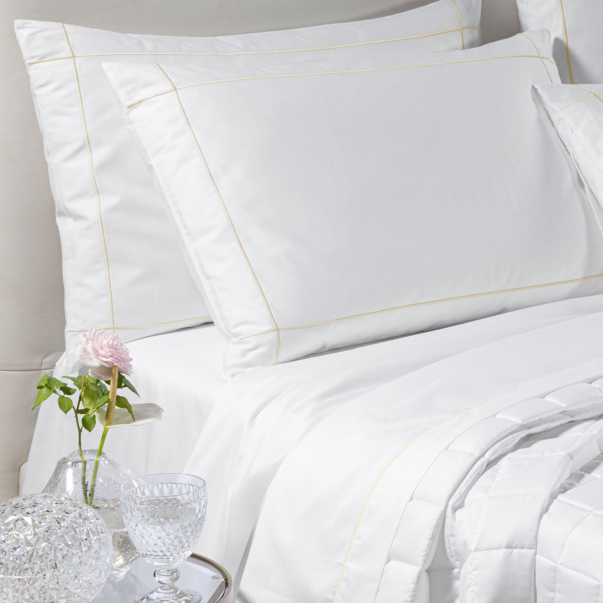 Caleffi Completo Lenzuola Matrimoniale in Raso di cotone Ducale Dreaming