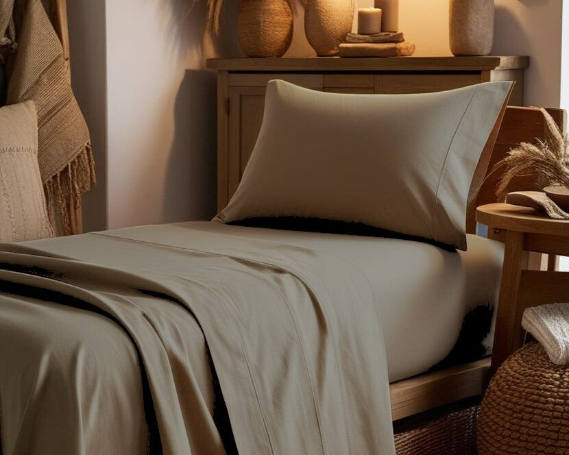 Completo Letto Tinta Unita Vari Colori Cotone Percalle 200 Fili linea ARIA - Singolo