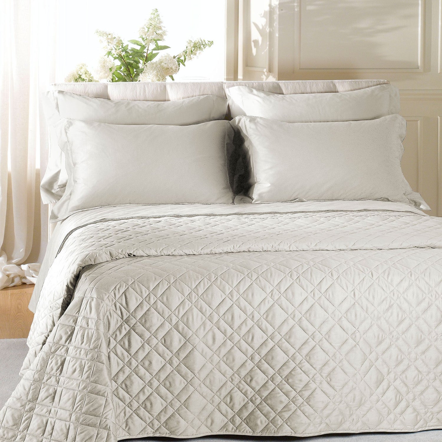 Caleffi Copriletto Matrimoniale Trapuntato in Raso di cotone Vari Colori 80 gr/mq