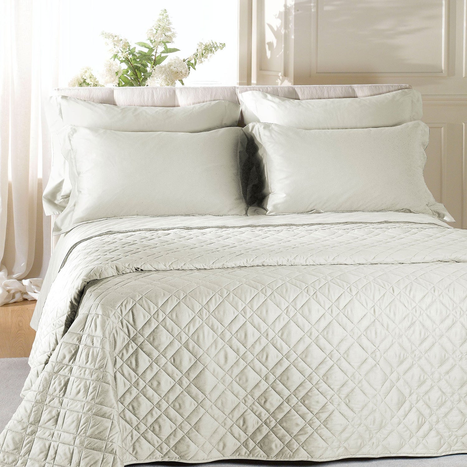 Caleffi Copriletto Matrimoniale Trapuntato in Raso di cotone Vari Colori 80 gr/mq